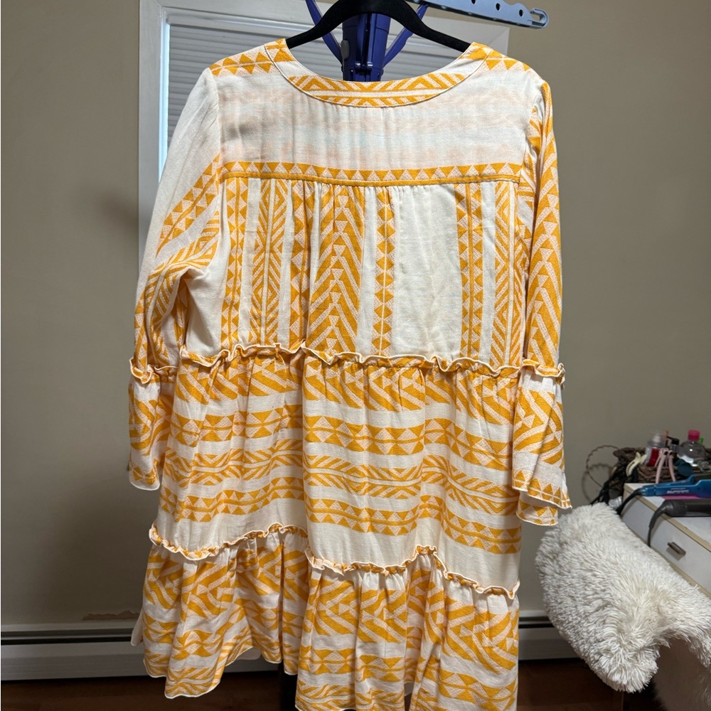 Torrid Belle Isle Size 00- Yellow and White Belle Sleeve Mini Dress - Picture 9 of 10